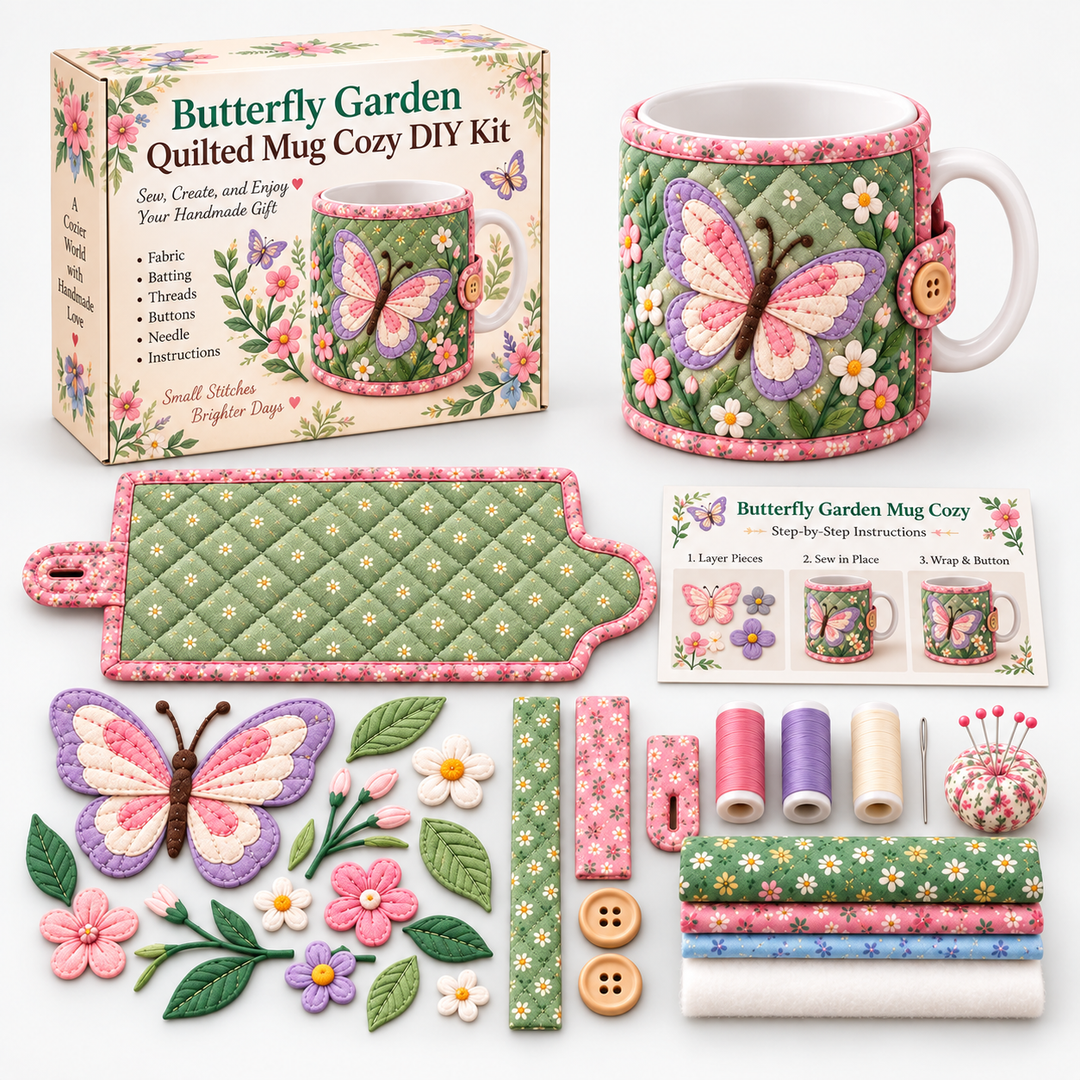 Wrenfield – Hummingbird Appliqué Mug Cozy Sewing Kit
