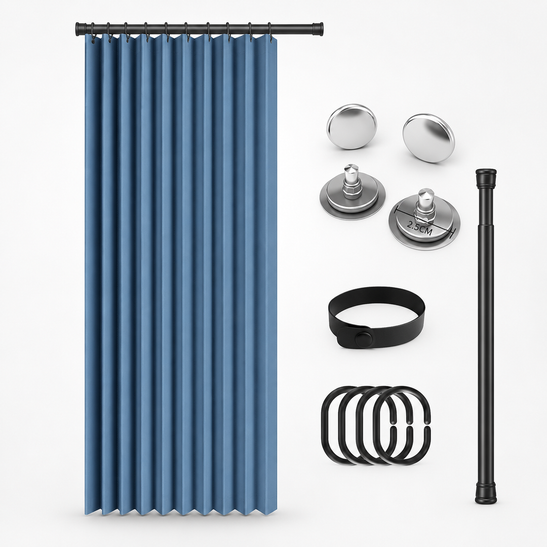 Foldura – No-Drill Magnetic Accordion Door Curtain