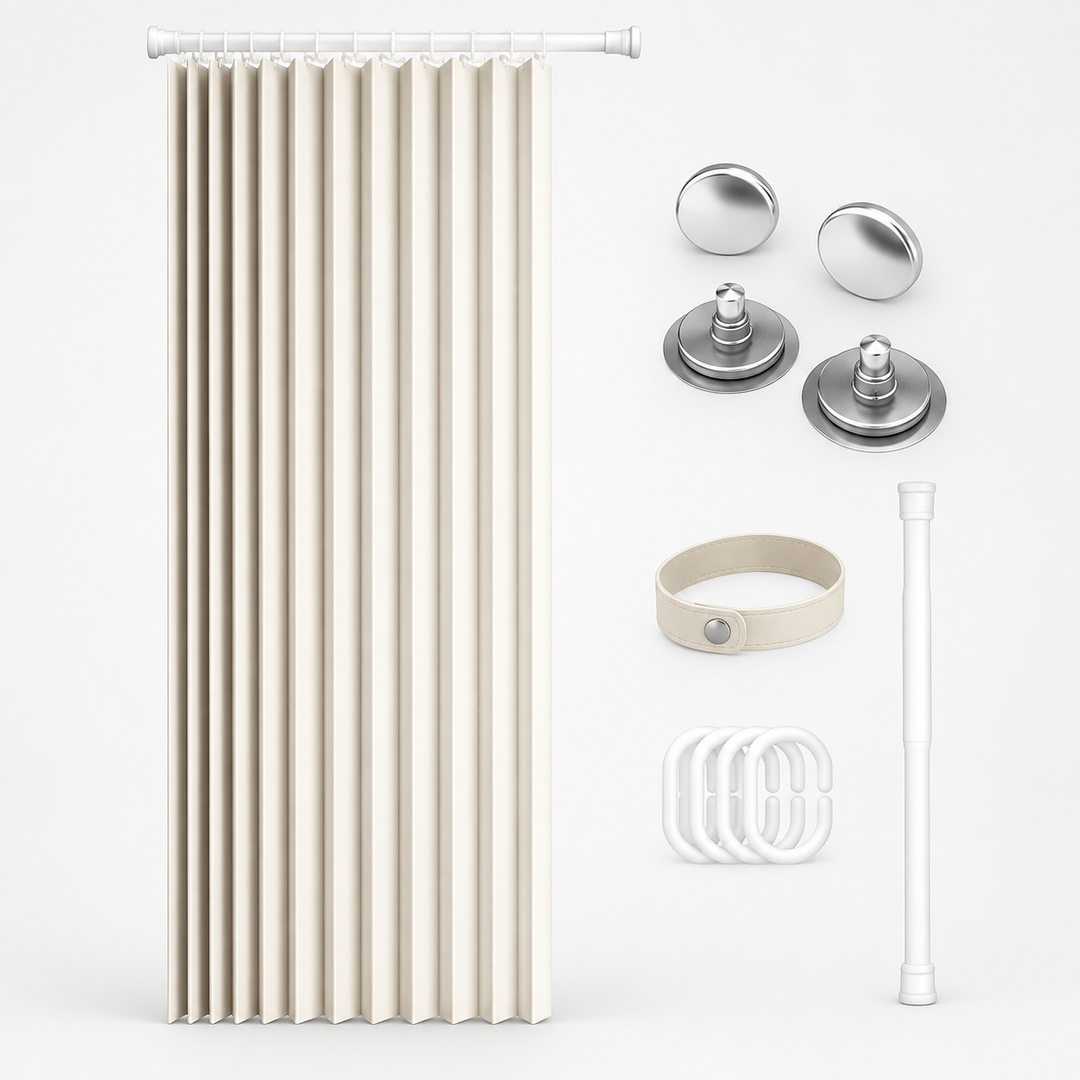 Foldura – No-Drill Magnetic Accordion Door Curtain
