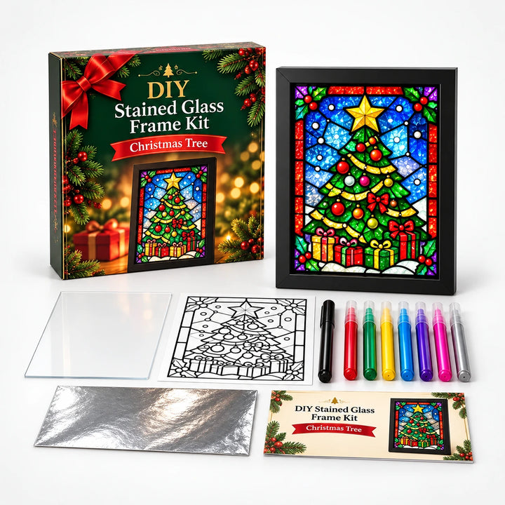 NoelGlow – Foil-Backed Christmas Stained Glass Art Kit