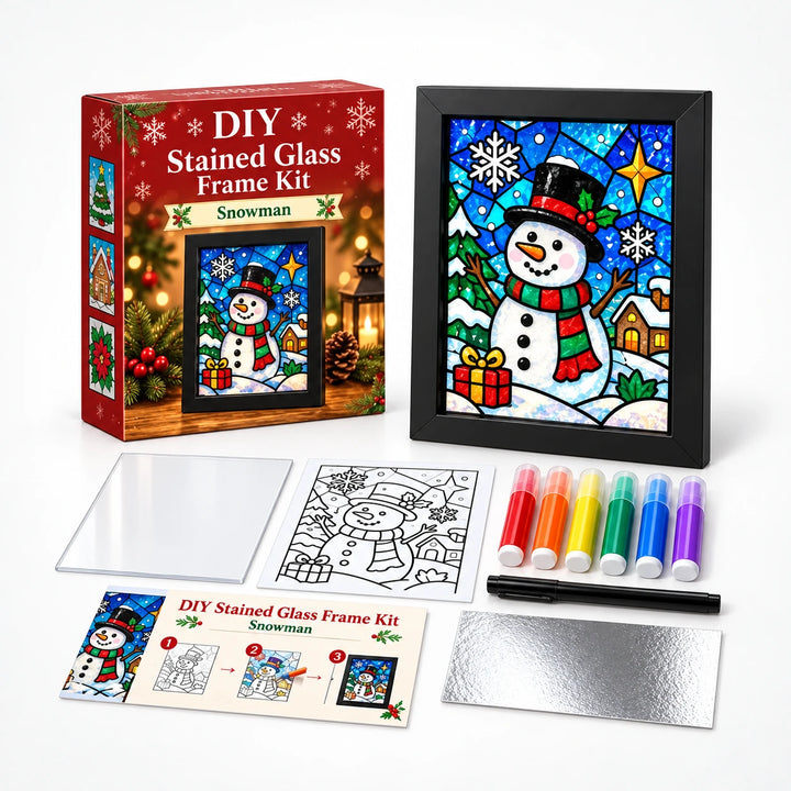NoelGlow – Foil-Backed Christmas Stained Glass Art Kit