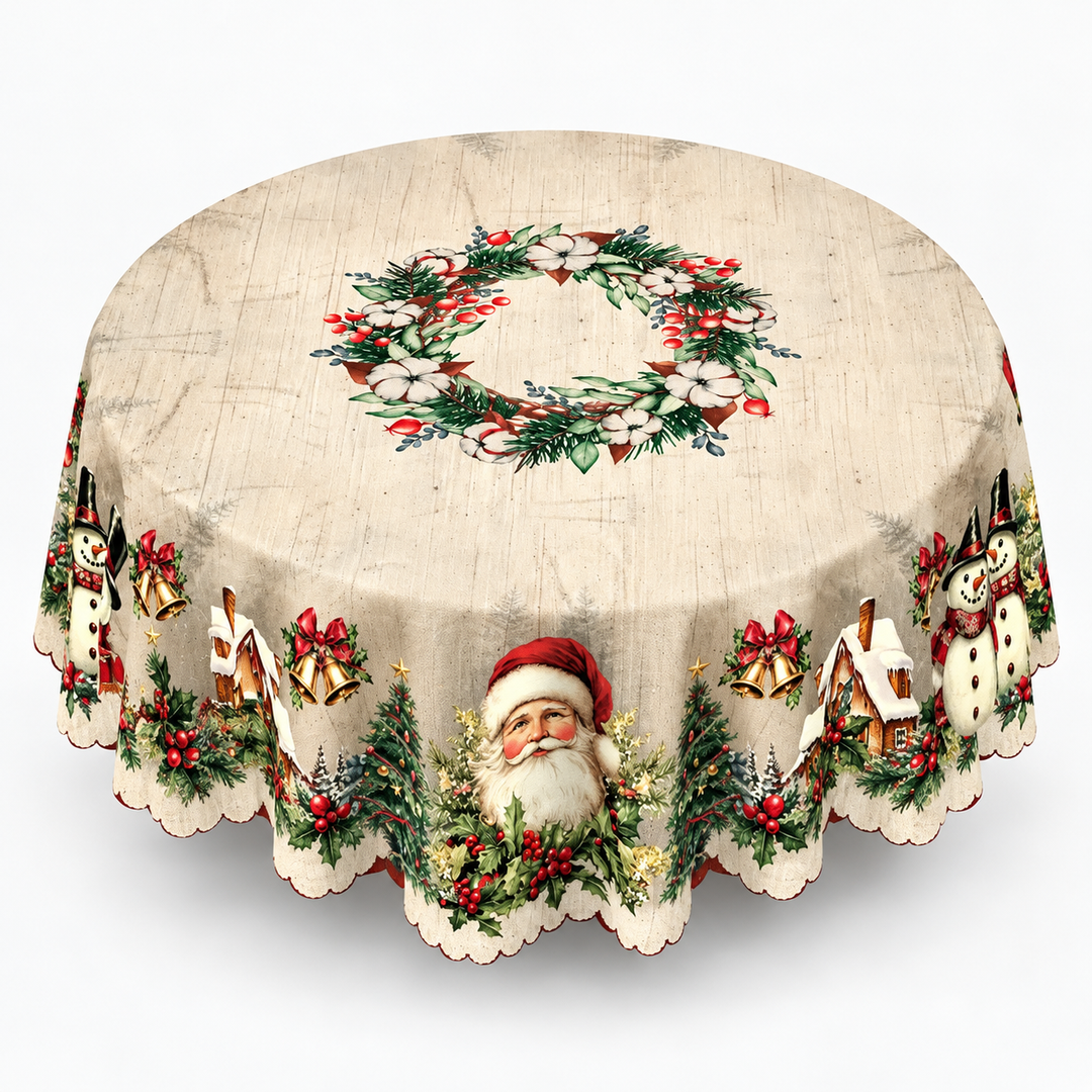 Noelora – Embossed Christmas Print Tablecloth