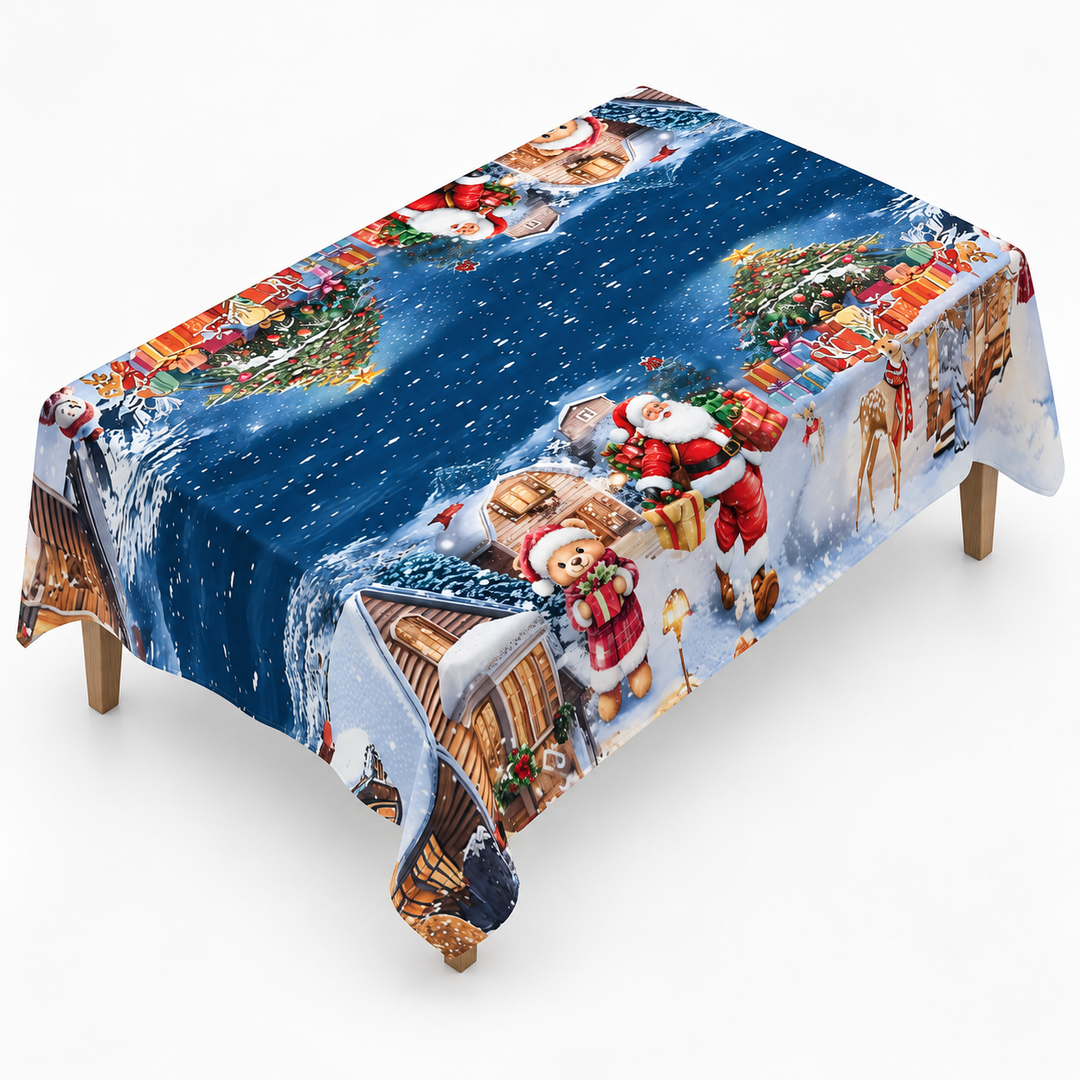 Holly & Hearth – Red Bow Printed Christmas Tablecloth