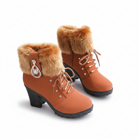 Velurea™ – Elegant Faux Fur Winter Boots