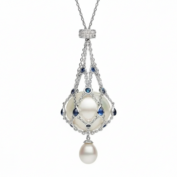 Lunara – Pearl & Gemstone Lavalier Pendant Necklace