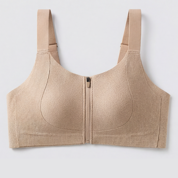Veluna - Women's Front Zip Bra with FlexGel Support