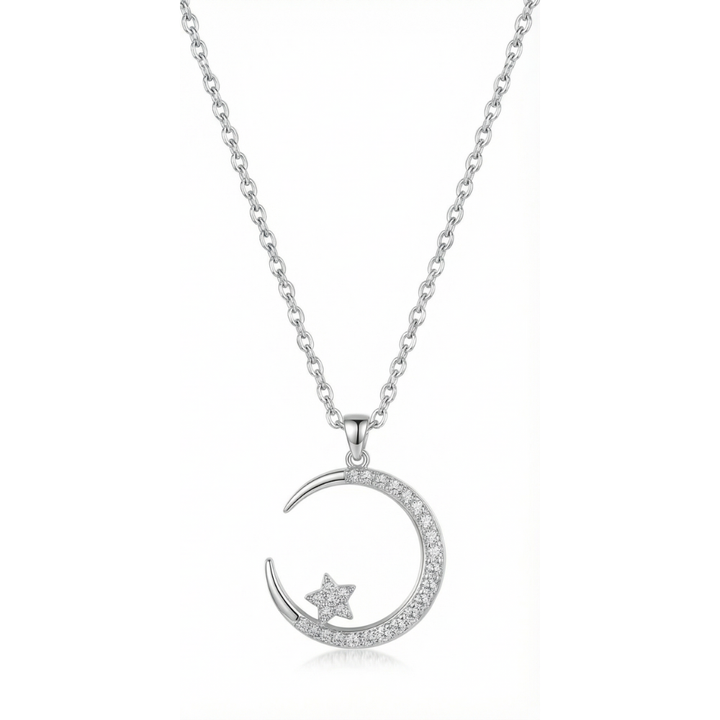 Lunara - Crystal Moon Pendant Necklace