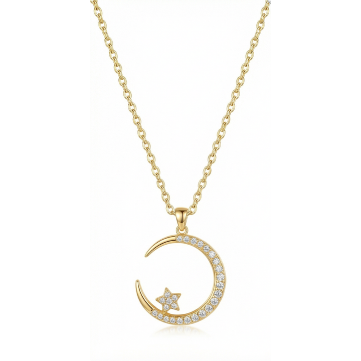 Lunara - Crystal Moon Pendant Necklace