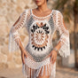 Solenza – Boho Crochet Cover-Up with Long Fringe Hem and Mandala Detail