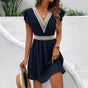 Solène – Crochet V-Neck Flutter Sleeve Summer Dress