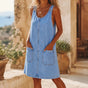 Sundrae – Lightweight Denim Pinafore Dress with Front Pockets