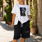Sunlora – Women's Graphic Tee and Bermuda Shorts Set