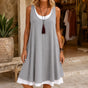 Ellavia – Layered Tank Dress with Mock Two-Piece Design, Sleeveless Sundress