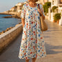 Fiorella – Floral Print Cotton-like Midi Dress with Pockets