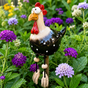Henrietta™ – Hand-Glazed Ceramic Garden Hen with Dangling Legs