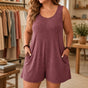 Wearlyn – Plus Size Sleeveless Romper with Pockets, Soft Stretch Jumpsuit for Women