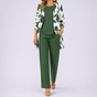 Brenda™ – Women's 3 Piece Set with Floral Cardigan, Scoop Top and Wide Leg Trousers