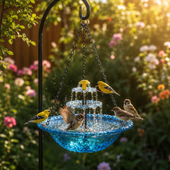 Avelora™ – Solar Hanging Bird Bath Fountain with Two-Tier Cascade
