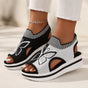 Sockela – Butterfly Knit Platform Peep Toe Sandals for Women