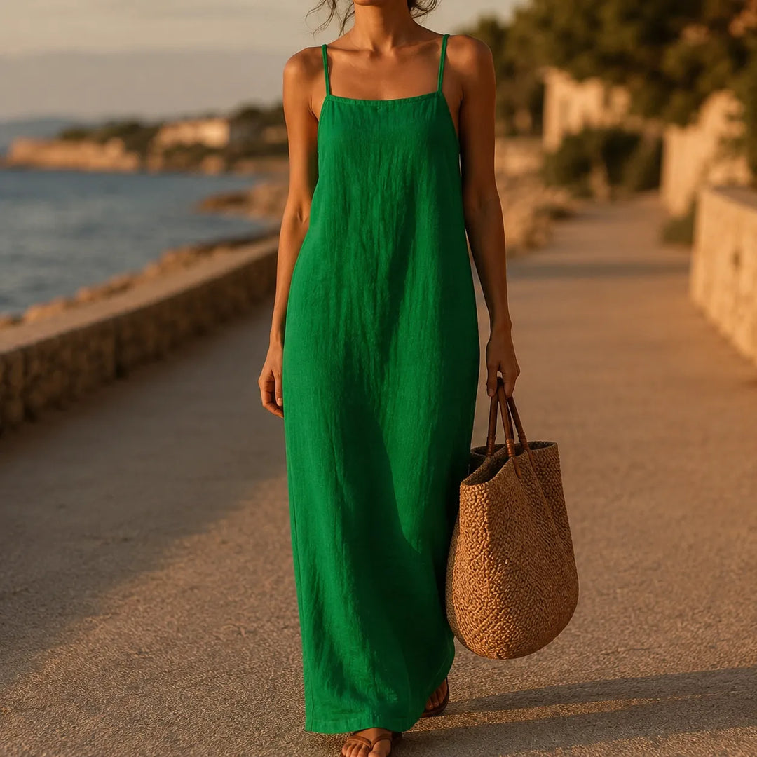 Marelle – Linen-Look Maxi Slip Dress
