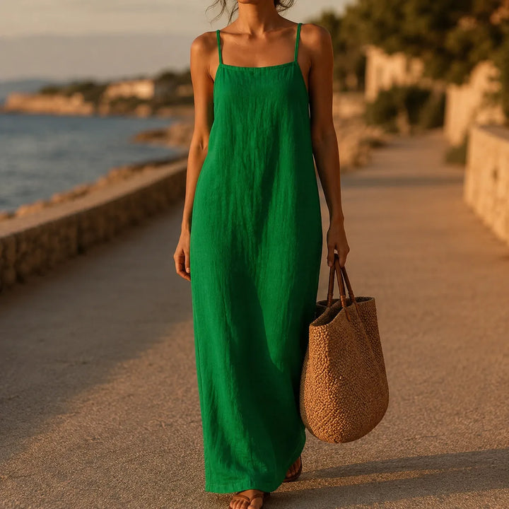 Marelle – Linen-Look Maxi Slip Dress