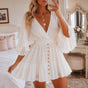 Lunavia – Lace Boho Mini Dress with Flutter Sleeves