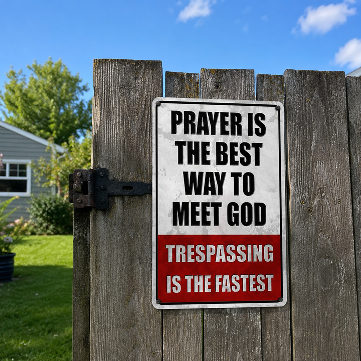 HolyGate™ – Funny Metal Warning Sign for Fence, Gate, Garage