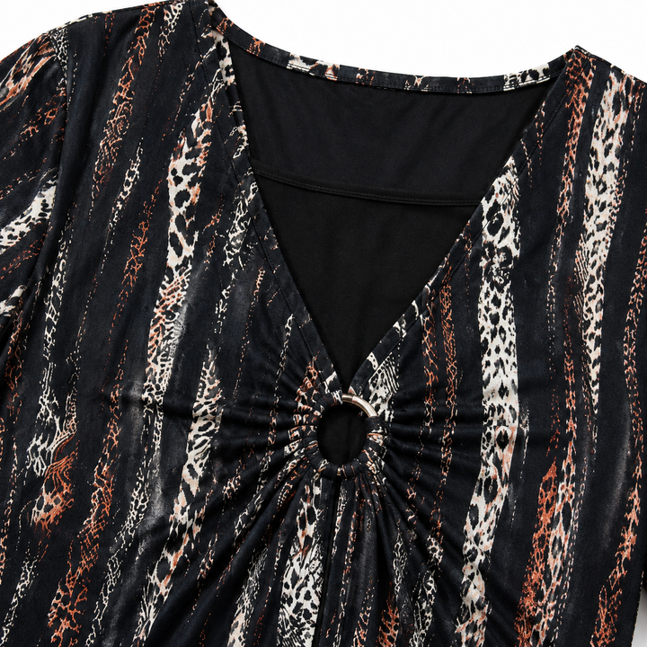 Wearbella – Draped Front V-Neck Layered Top