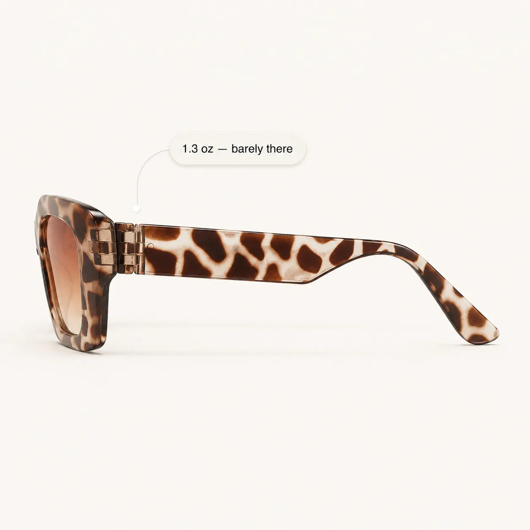 Florenza – Oversized Square Leopard Sunglasses with Gradient Lenses