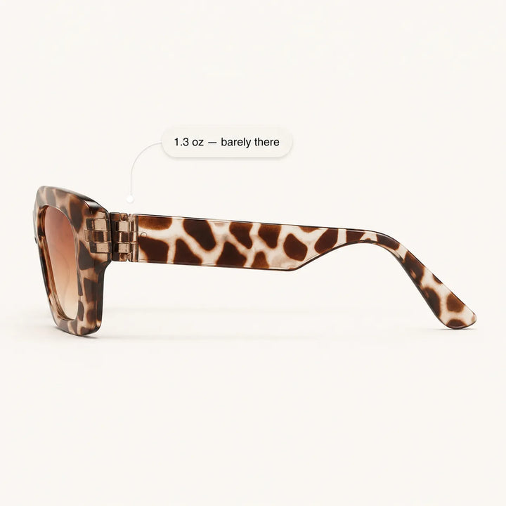 Florenza – Oversized Square Leopard Sunglasses with Gradient Lenses