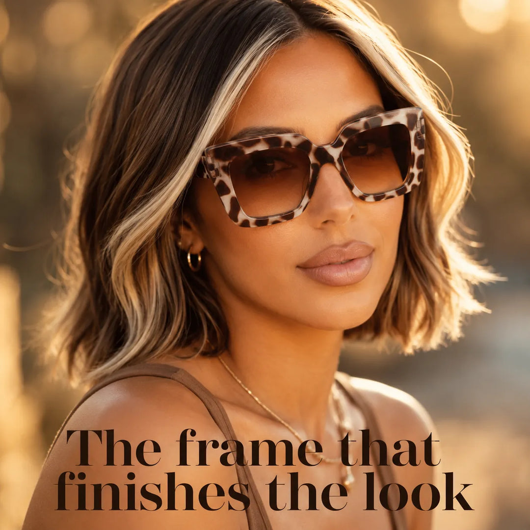 Florenza – Oversized Square Leopard Sunglasses with Gradient Lenses