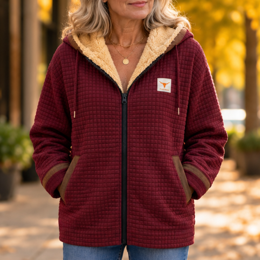 Hearthline – Waffle-Quilted Hooded Jacket