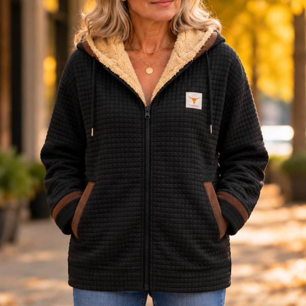 Hearthline – Waffle-Quilted Hooded Jacket