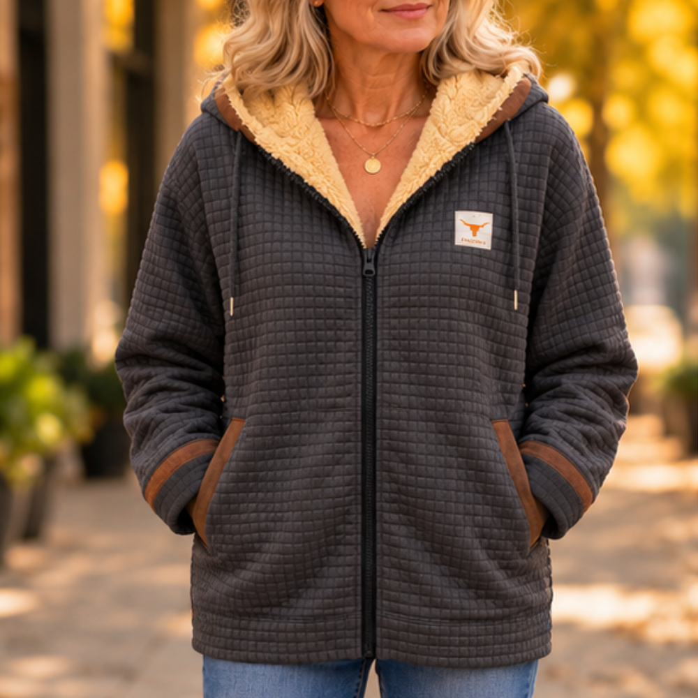 Hearthline – Waffle-Quilted Hooded Jacket