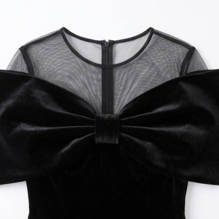 Velara – Dramatic Bow Midi Dress
