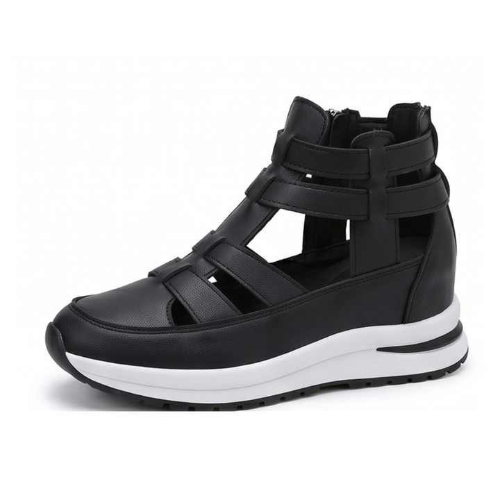 Veluna – Caged Wedge Sandals with Hidden Platform