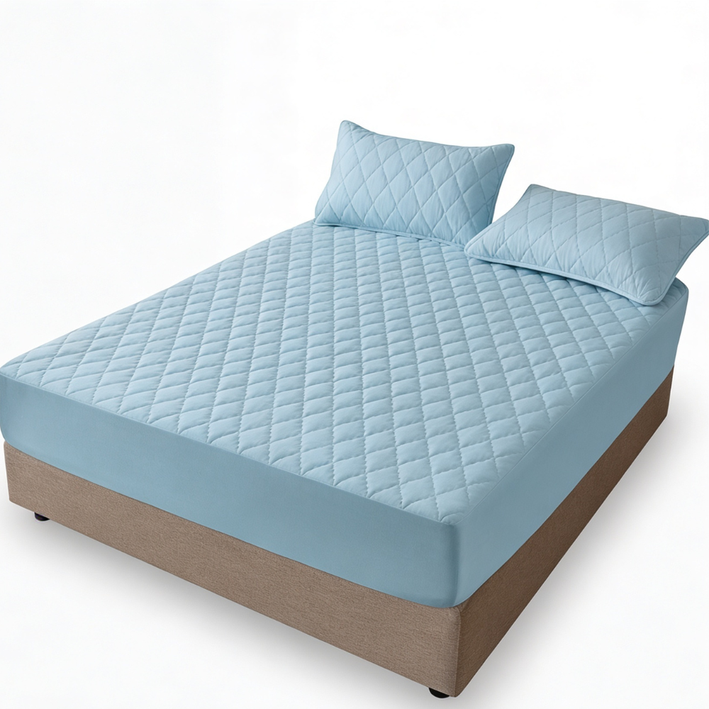 Slumbelle™ – Waterproof Quilted Mattress Cover & Pillowcase Set