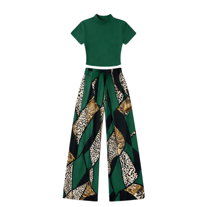 Mireya – Women's Bold Print Wide-Leg Two-Piece Set