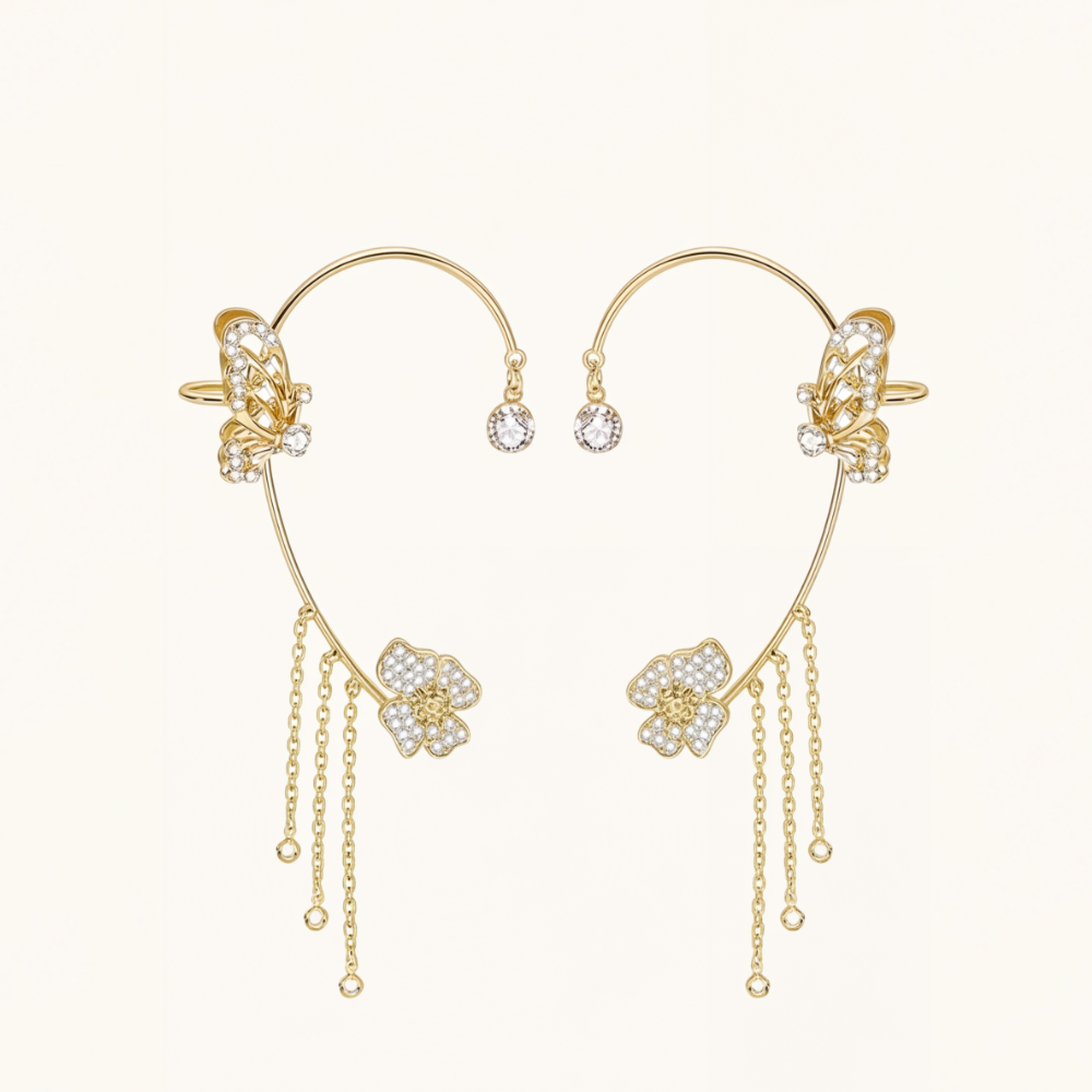 Ornata – Sparkling Butterfly Ear Cuff with Tassels