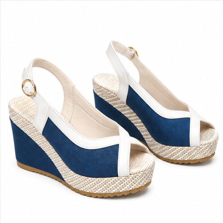 Veluna – Cushioned Peep-Toe Wedge Sandals