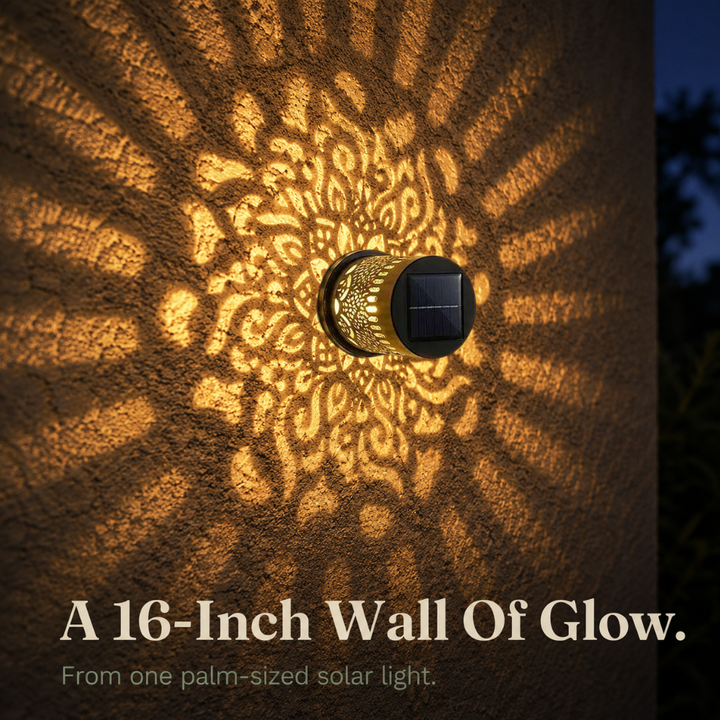 Veluna™ – Solar Mandala Projector Wall Light for Outdoor Garden Decor