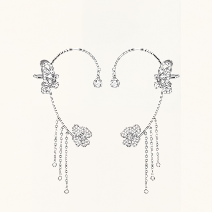 Ornata – Sparkling Butterfly Ear Cuff with Tassels