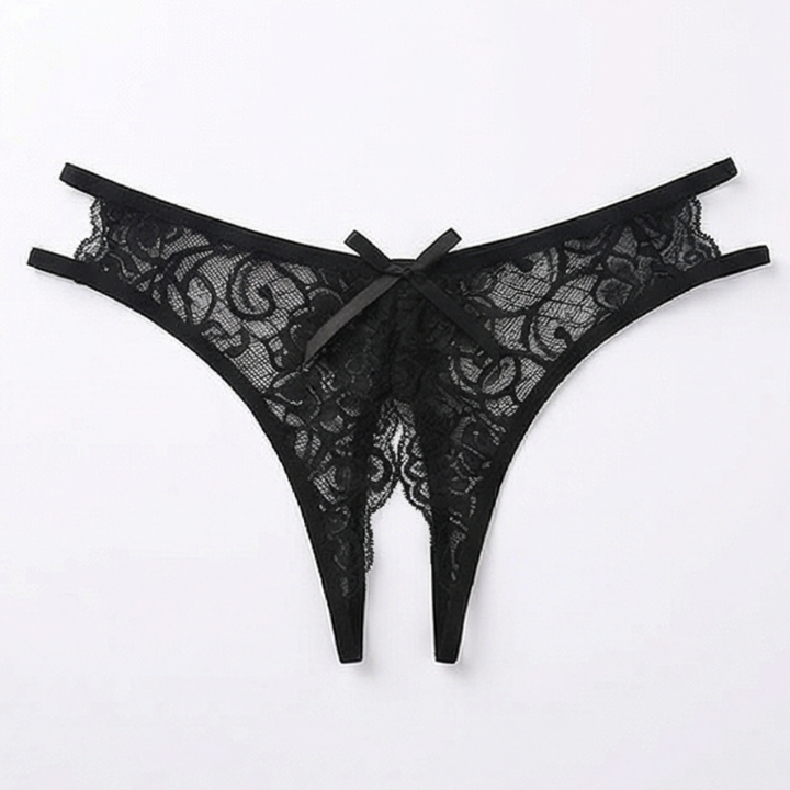 Velara – Women's Floral Lace Open Crotch Thong