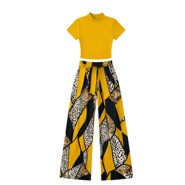 Mireya – Women's Bold Print Wide-Leg Two-Piece Set