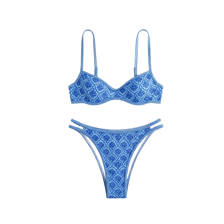 Solaia – Women's Boho Tile Print Bikini Set