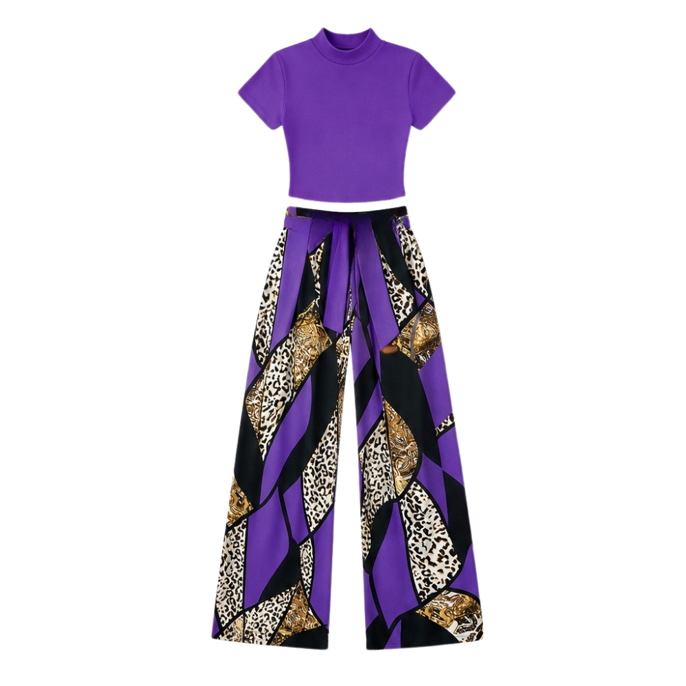 Mireya – Women's Bold Print Wide-Leg Two-Piece Set