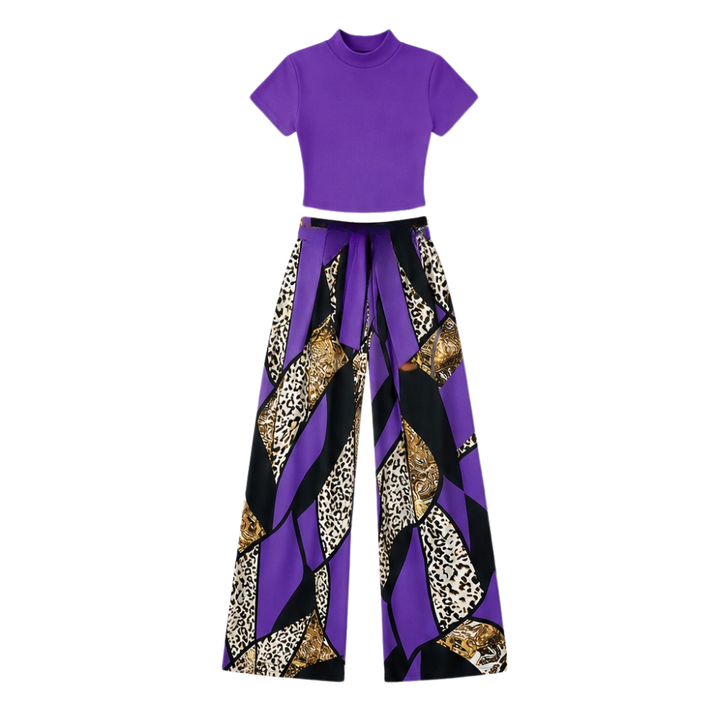 Mireya – Women's Bold Print Wide-Leg Two-Piece Set