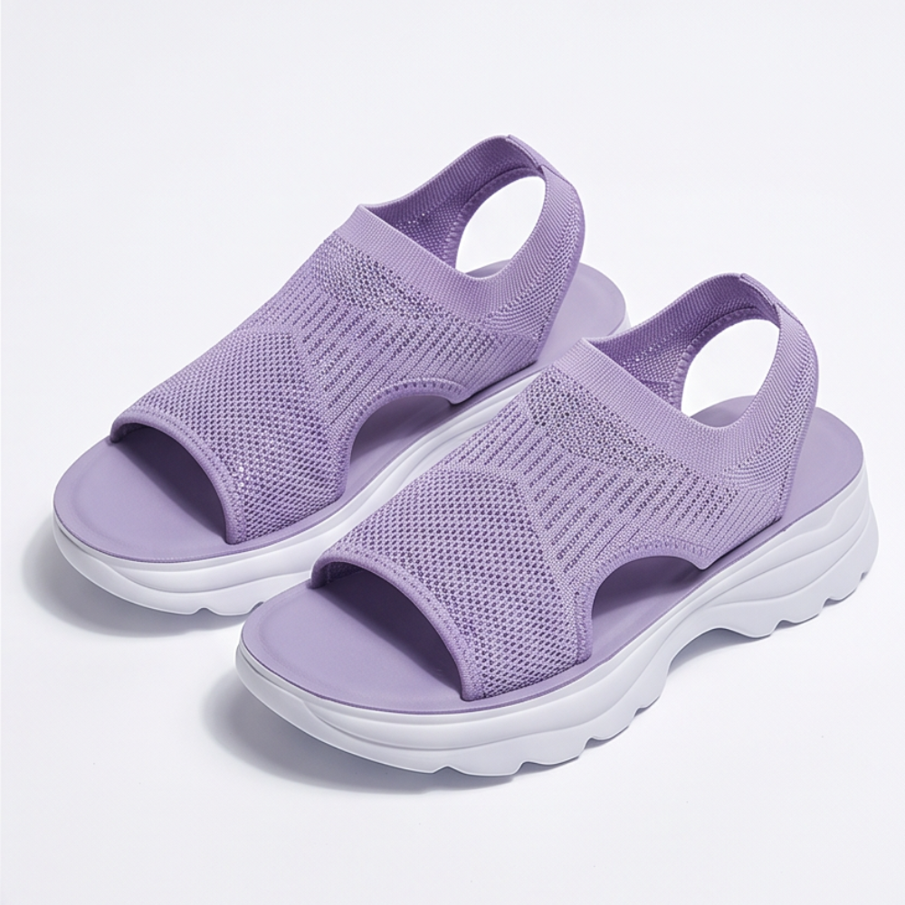 Caluna – Cushioned Slip-On Platform Sandals