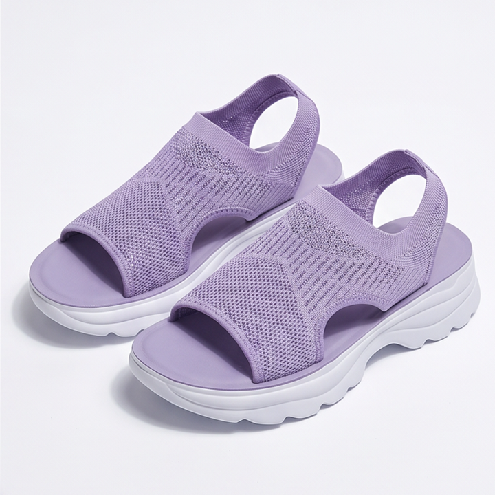 Caluna – Cushioned Slip-On Platform Sandals