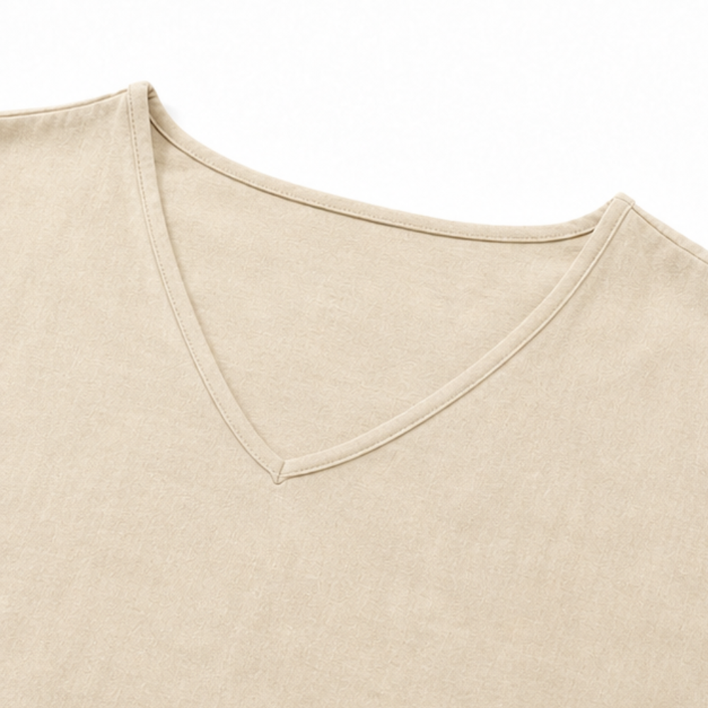 Draperly – V-Neck Linen-Look Two-Piece Set